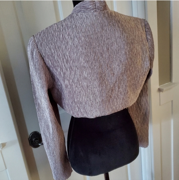 Champagne long sleeve fitted formal jacket bolero - Picture 2 of 5